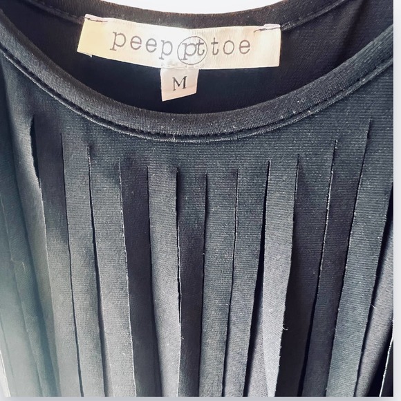 Black Layered Fringe Bodycon Dress - Picture 8 of 8